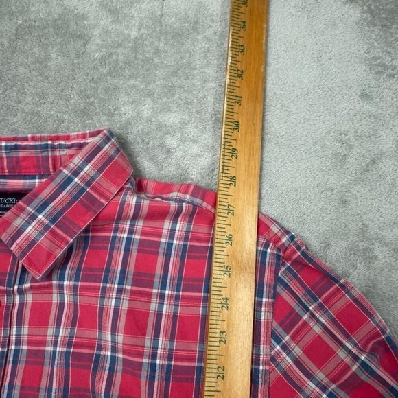 Untuckit Mens Ojai Plaid Shirt XX-Large Red/Blue 100% Cotton Regular Fit 6710 - Picture 2 of 7